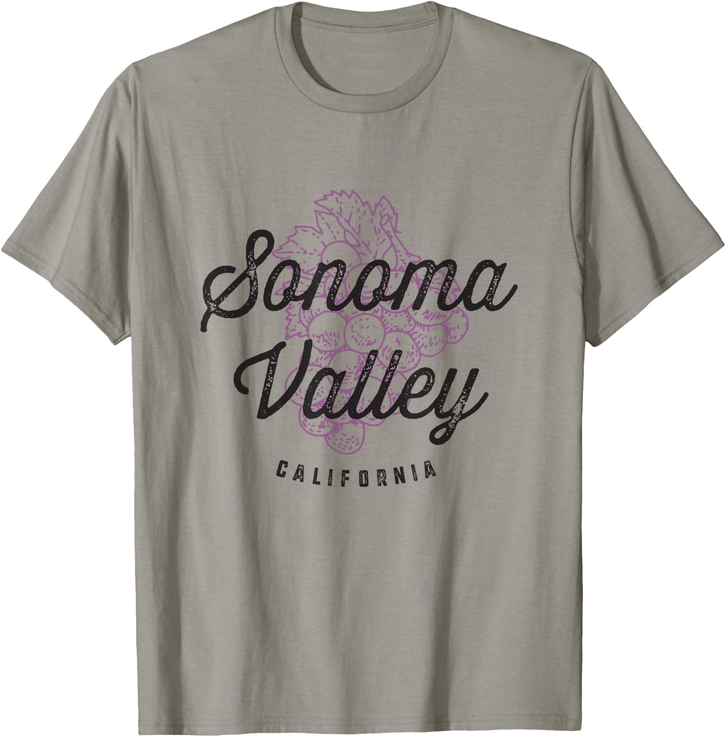 Sonoma Valley California Wine Country Vintage T-Shirt - T-Shirt | Sand