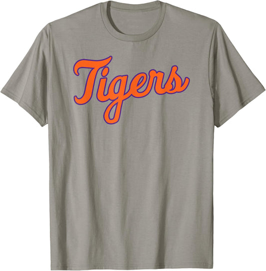Clemson Tigers Cursive Mascot Officially Licensed T-Shirt - T-Shirt | Sand