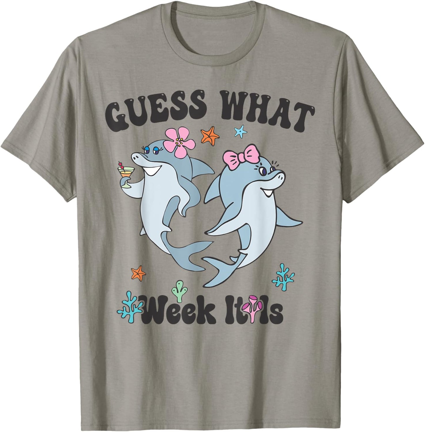 Guess What Week It Is Cute Shark Girls & Kids Funny T-Shirt - T-Shirt | Sand