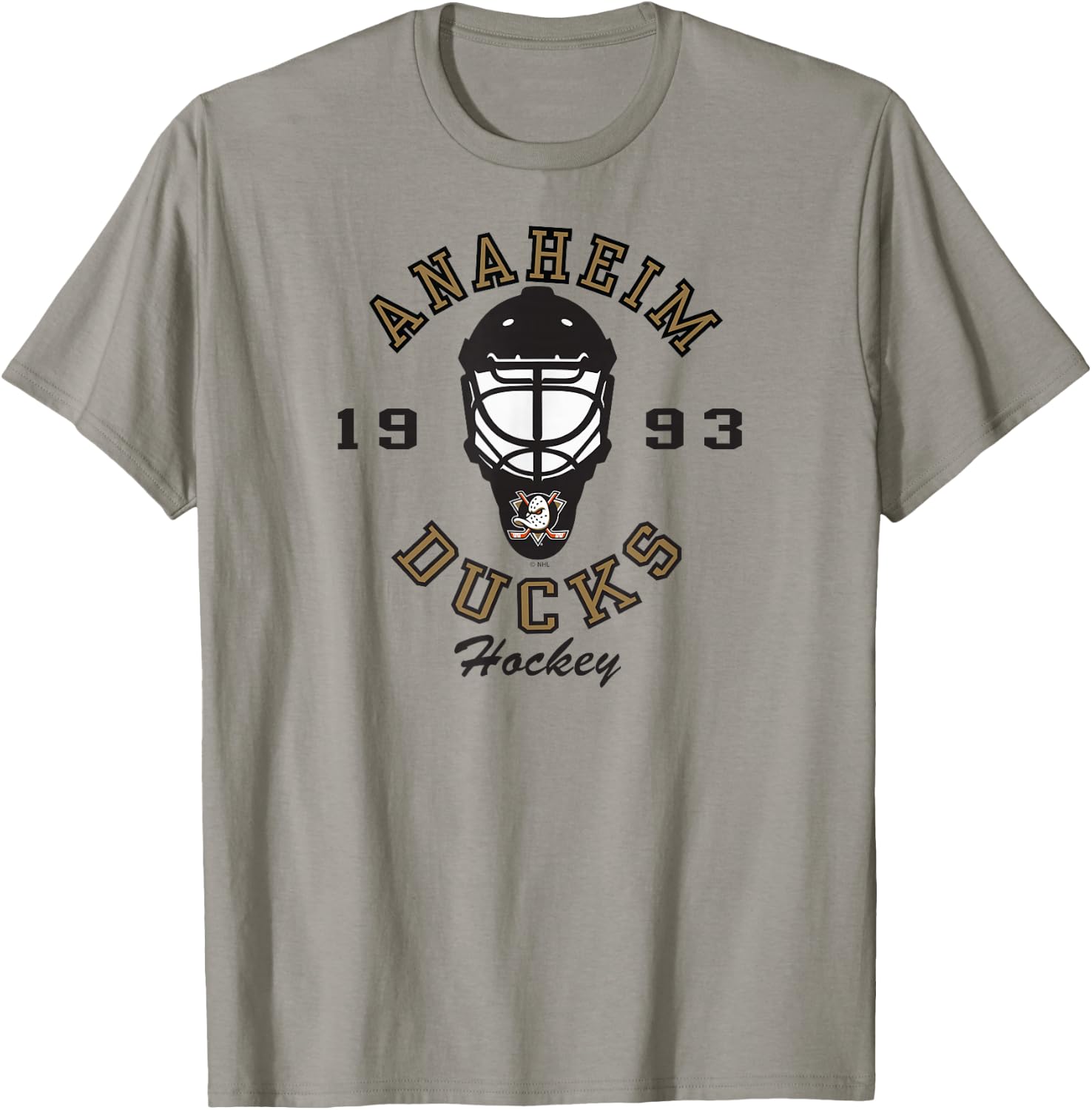 Anaheim Ducks Hockey Mask Orange Officially Licensed T-Shirt - T-Shirt | Sand