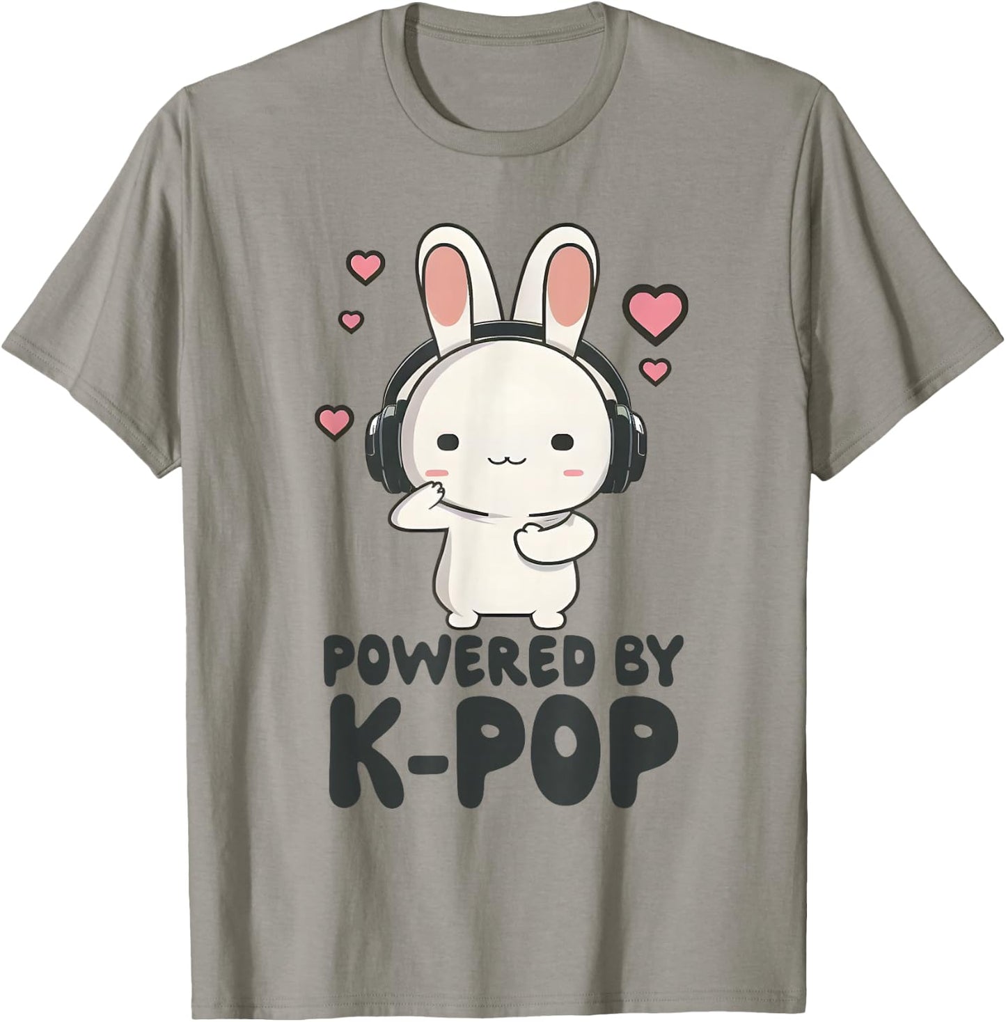 Powered By Kpop Tie Dye Rabbit Merch K-pop Merchandise T-Shirt - T-Shirt | Sand