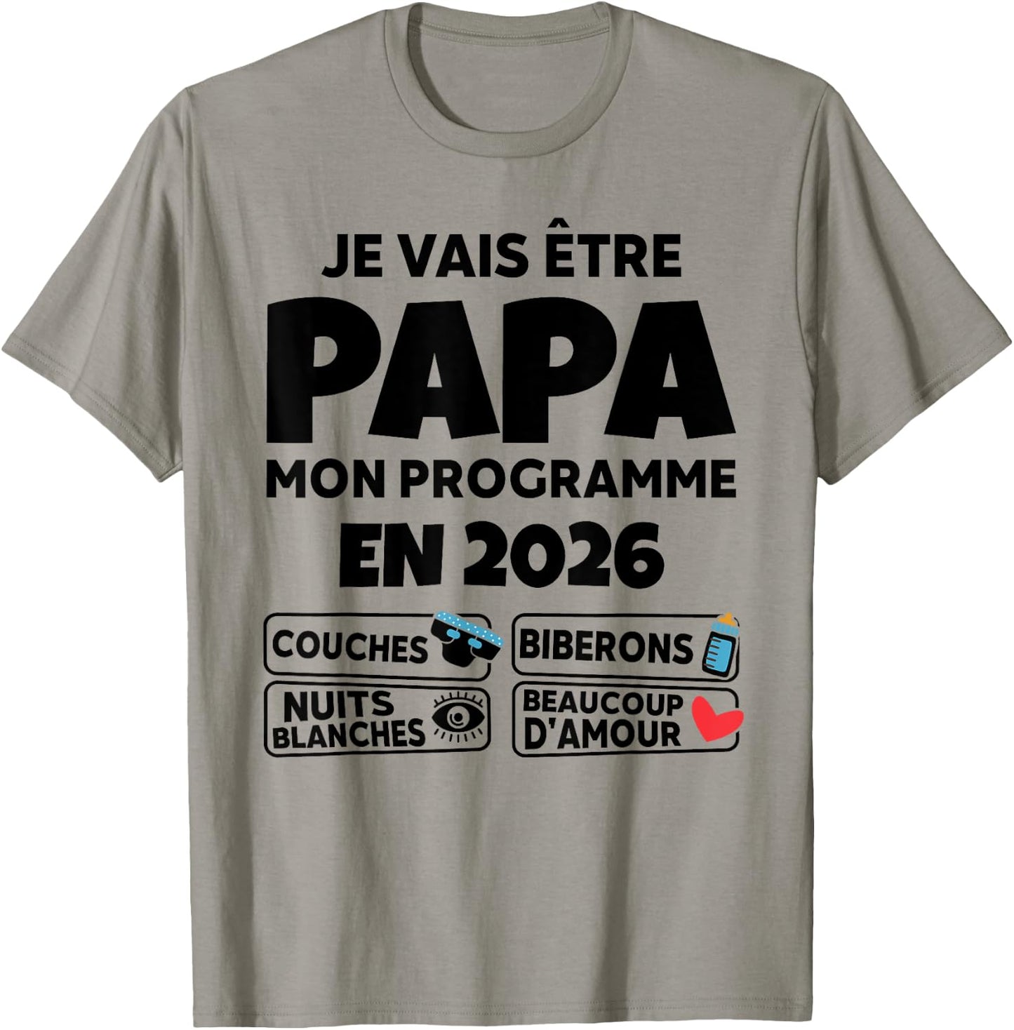 Announcement Future Papa 2026 - Humor and Programme Parent T-Shirt - T-Shirt | Sand