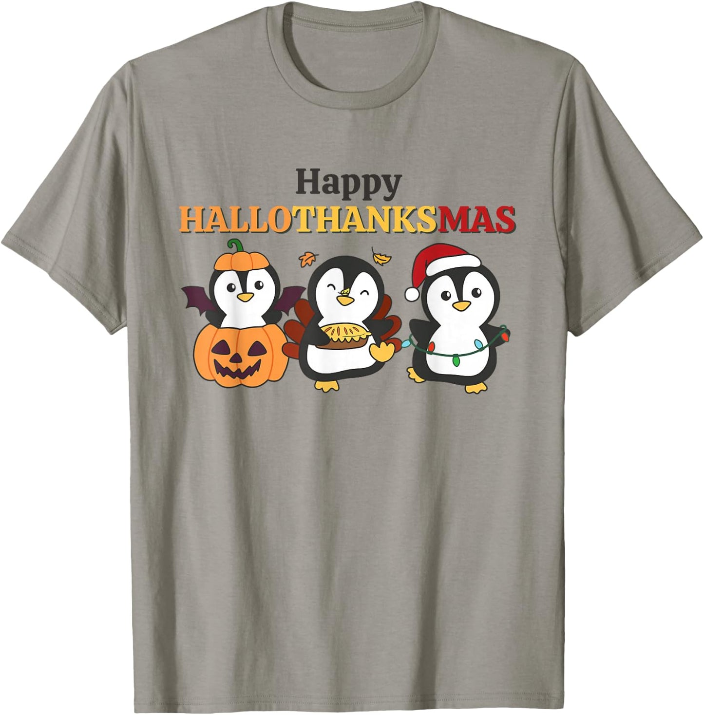 Penguin Christmas Halloween Costume Happy Hallothanksmas T-Shirt - T-Shirt | Sand