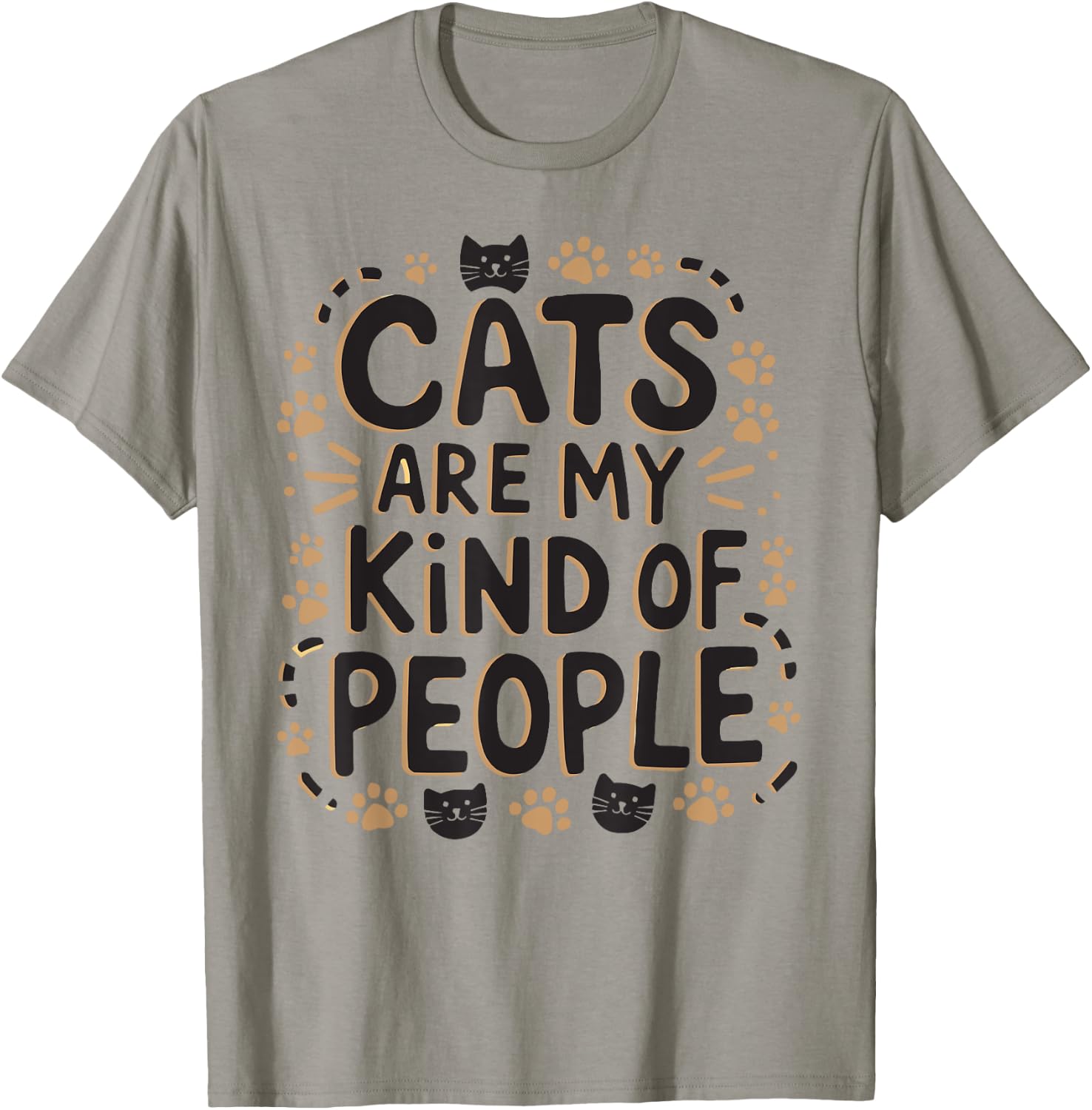 Anti Human Pro Cat Lover Kitty Meow Cat Owner T-Shirt - T-Shirt | Sand