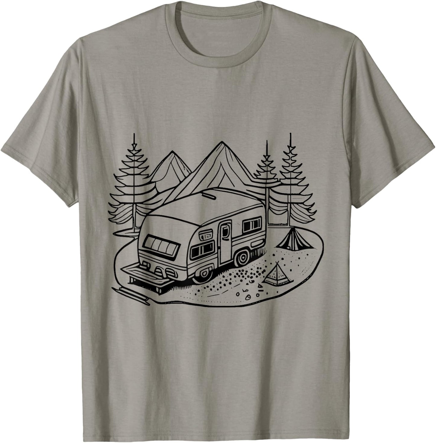 Coloring camping caravan and painting them yourself T-Shirt - T-Shirt | Sand