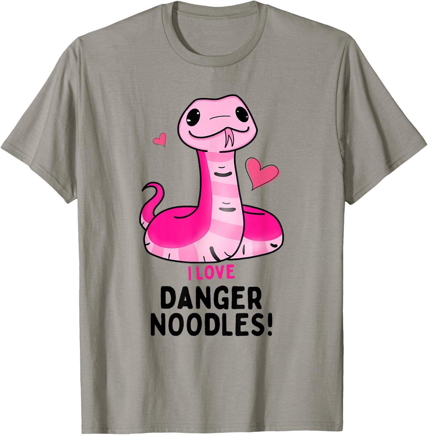 I Love Danger Noodles - Cute Kawaii Chibi Snake for Girls T-Shirt - T-Shirt | Sand