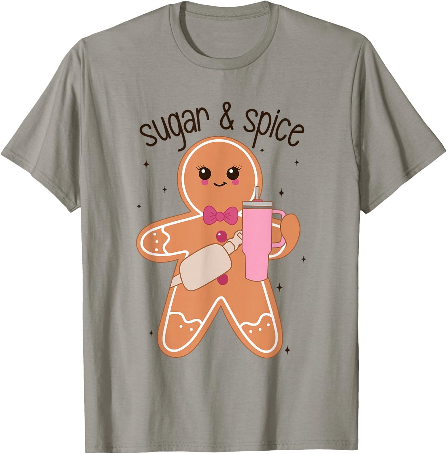 Gingerbread Sugar And Spice Tumbler Christmas Baking Team T-Shirt - T-Shirt | Sand