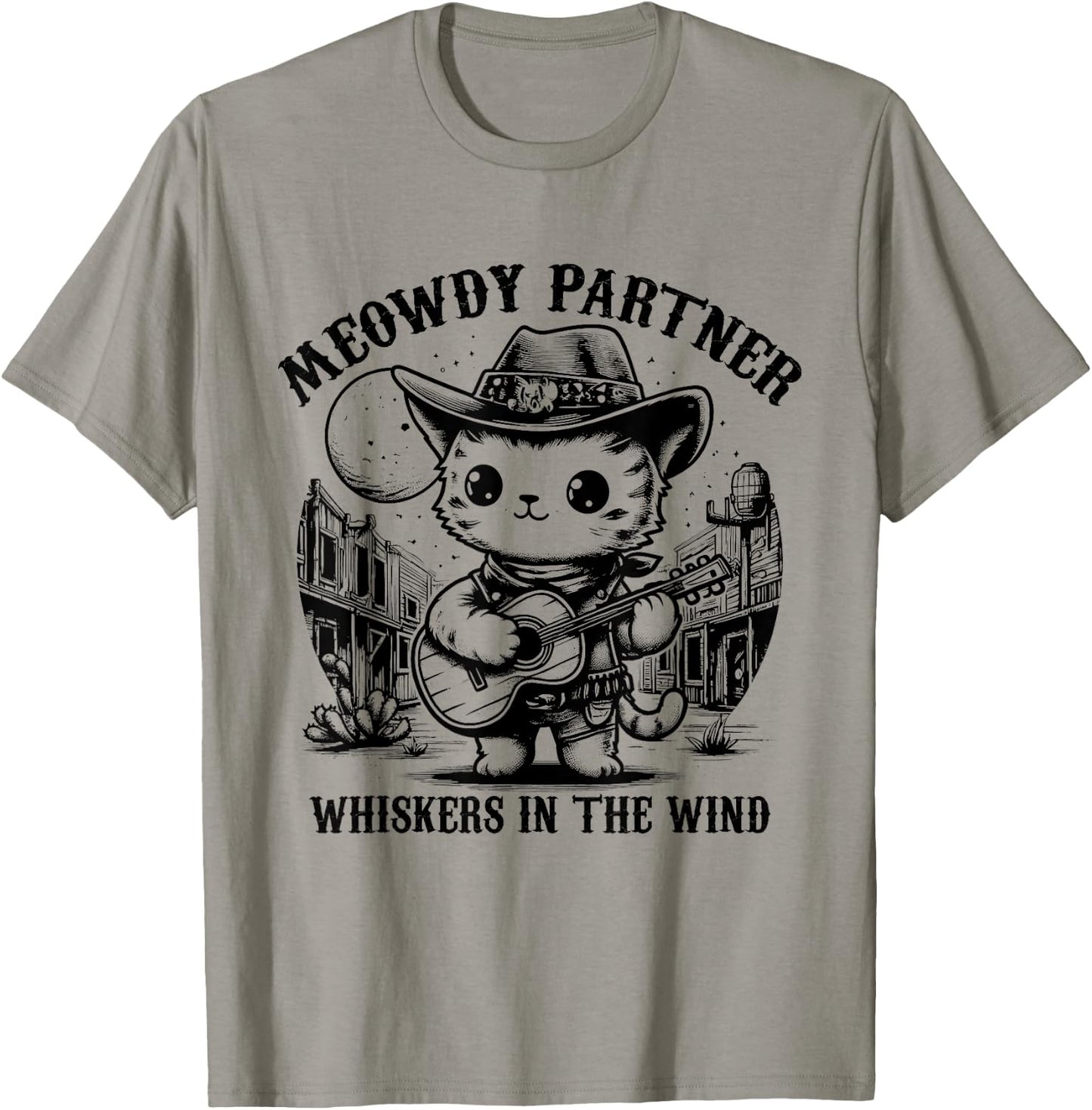 Meowdy! Partner Funny Country Music Cats Cowboy Hat T-Shirt - T-Shirt | Sand