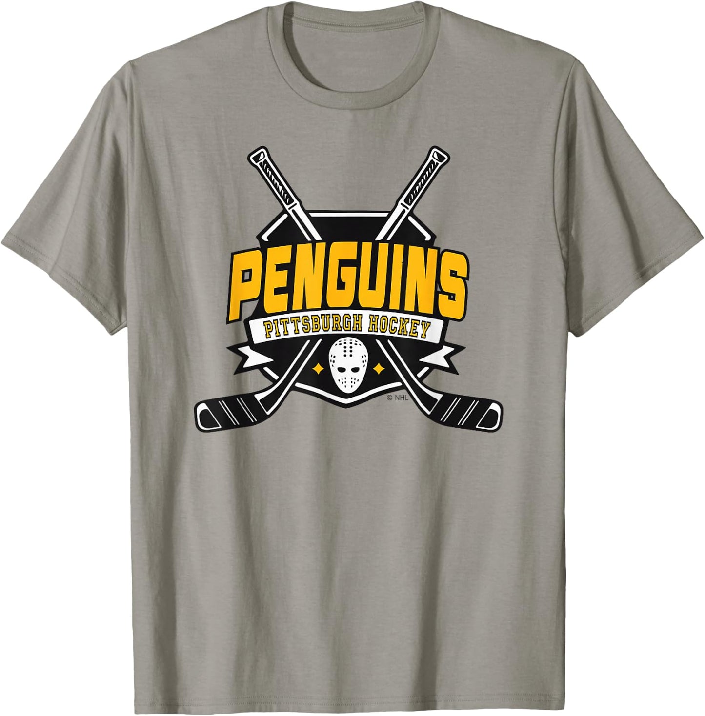 Pittsburgh Penguins Hockey Sticks Gray Officially Licensed T-Shirt - T-Shirt | Sand