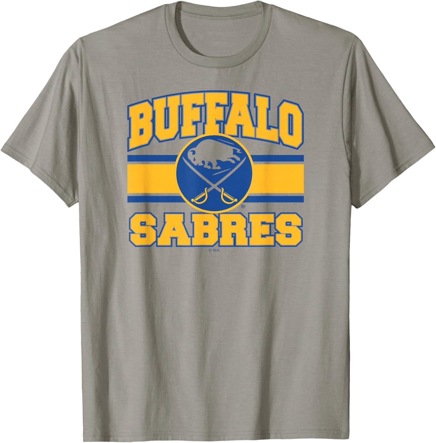 Buffalo Sabres Stripe White Officially Licensed T-Shirt - T-Shirt | Sand