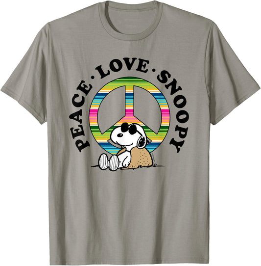 Peanuts Peace Love Snoopy T-Shirt - T-Shirt | Sand