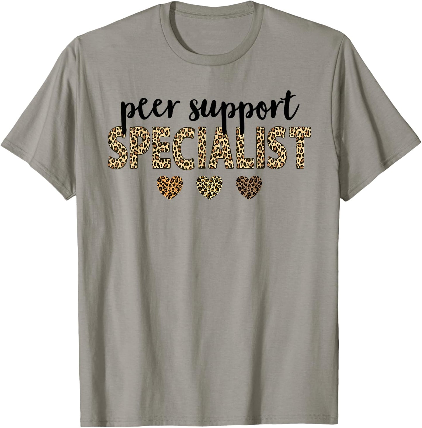 peer support Specialist Squad Funny Specialist Leopard T-Shirt - T-Shirt | Sand