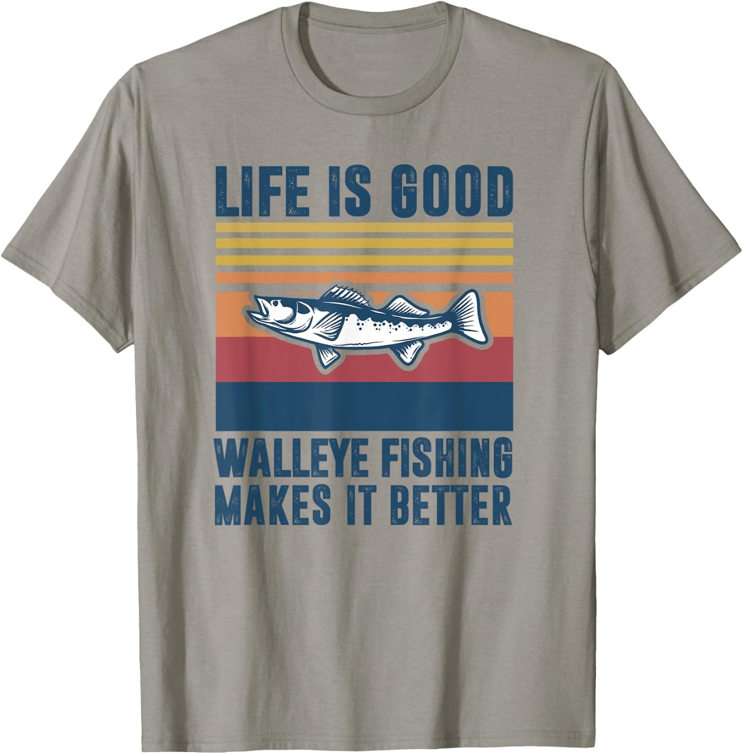 Walleye Fishing Gifts Men Women Kids Freshwater Fish Walleye T-Shirt - T-Shirt | Sand
