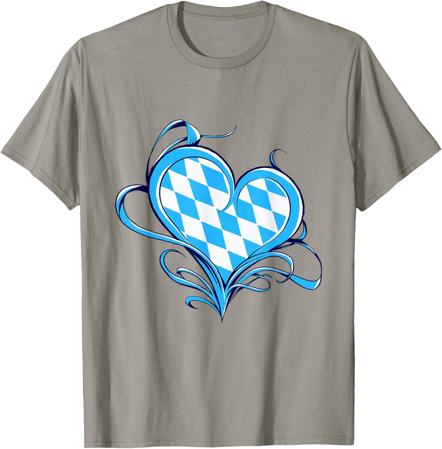 Bayrische Flagge Als Herz Design Blau-Weiß Raute Bayern T-Shirt - T-Shirt | Sand
