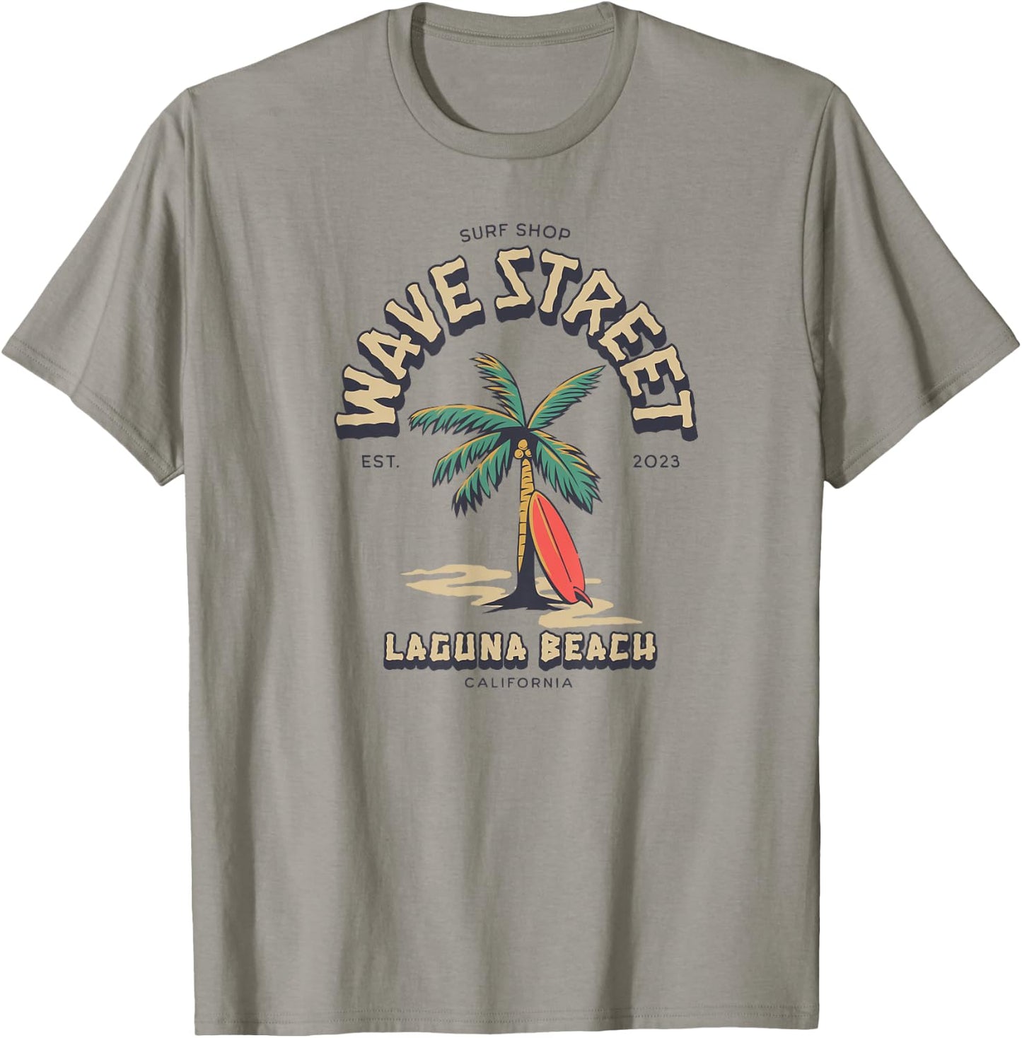 Wave Street Surf Shop Surfboard Logo T-Shirt - T-Shirt | Sand