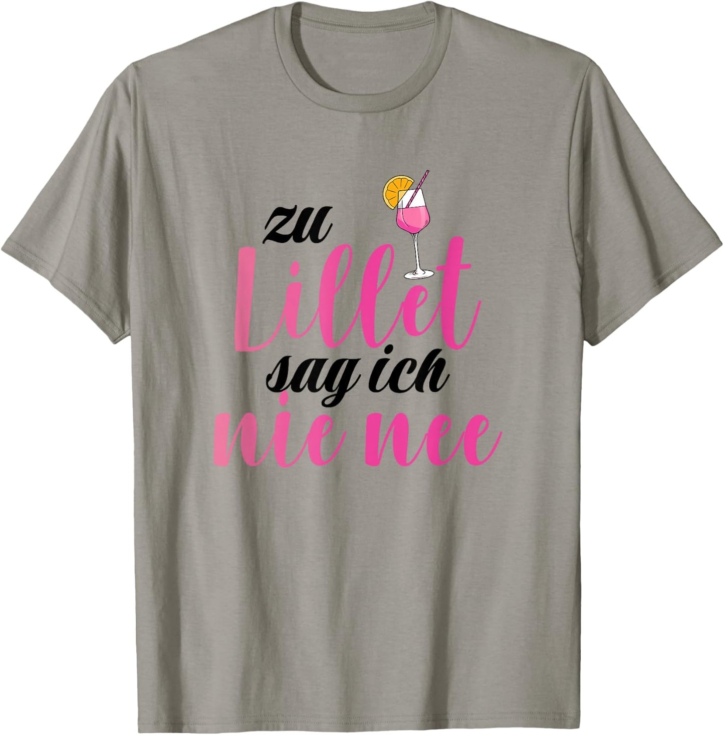 Lillet with German Text "Zu Lillet sag ich nie nee" [German Language], White, s T-Shirt - T-Shirt | Sand