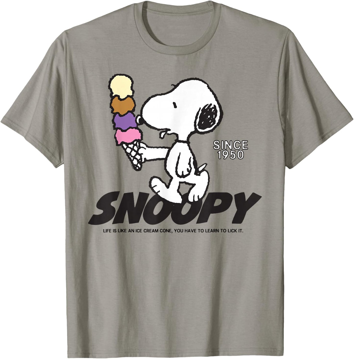 Peanuts Snoopy Ice Cream Cone T-Shirt - T-Shirt | Sand