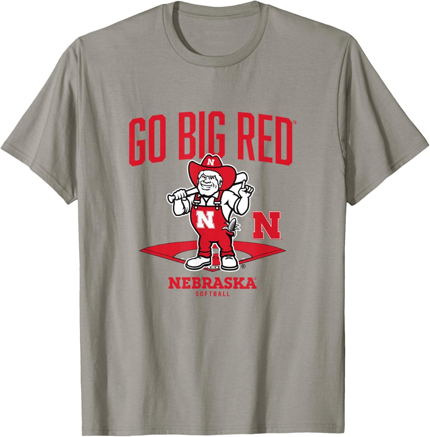 Nebraska Softball: Mascot Diamond T-Shirt - T-Shirt | Sand