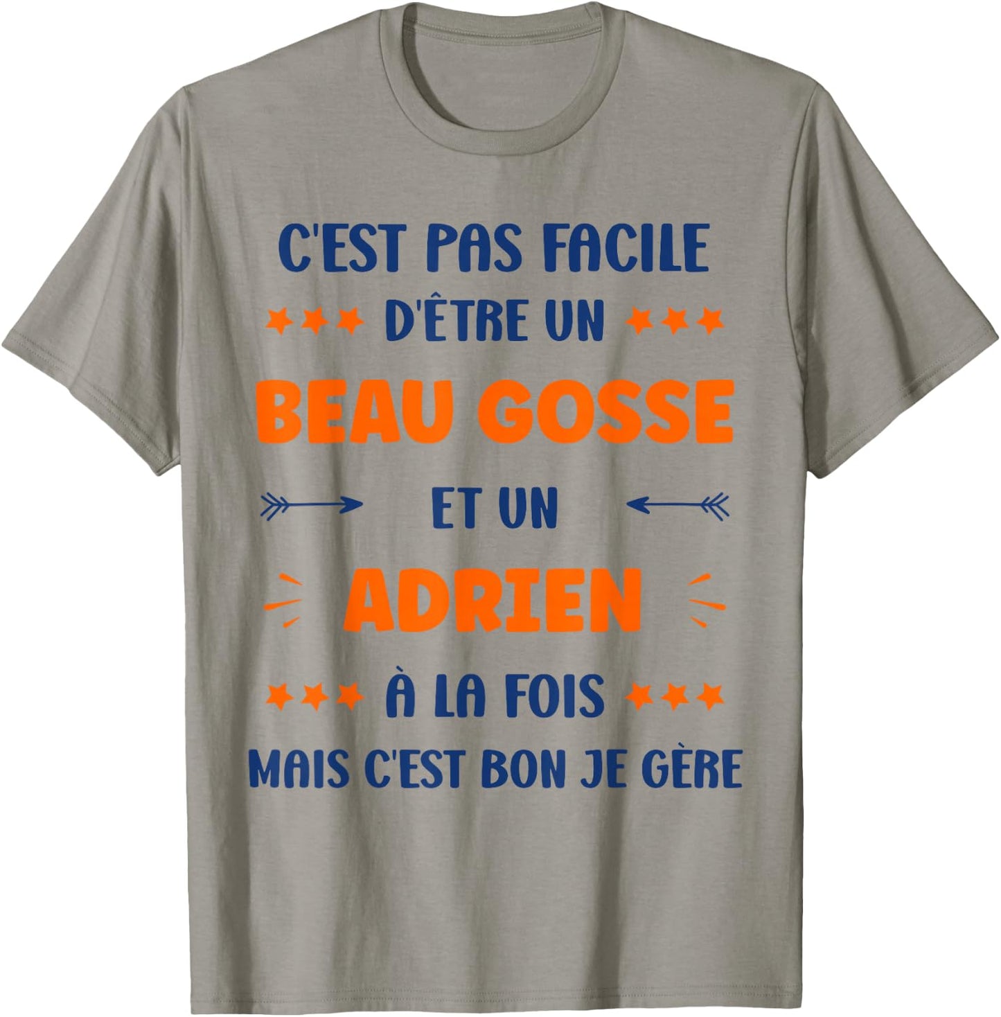 Beau gosse Super Adrien Boy Name Humour Adrien , white, S T-Shirt - T-Shirt | Sand