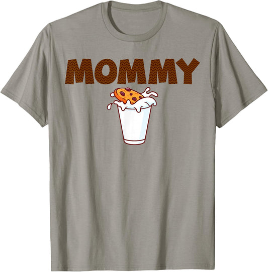 Mommy Milk & Cookies Theme Kids 1st Birthday Party Matching T-Shirt - T-Shirt | Sand