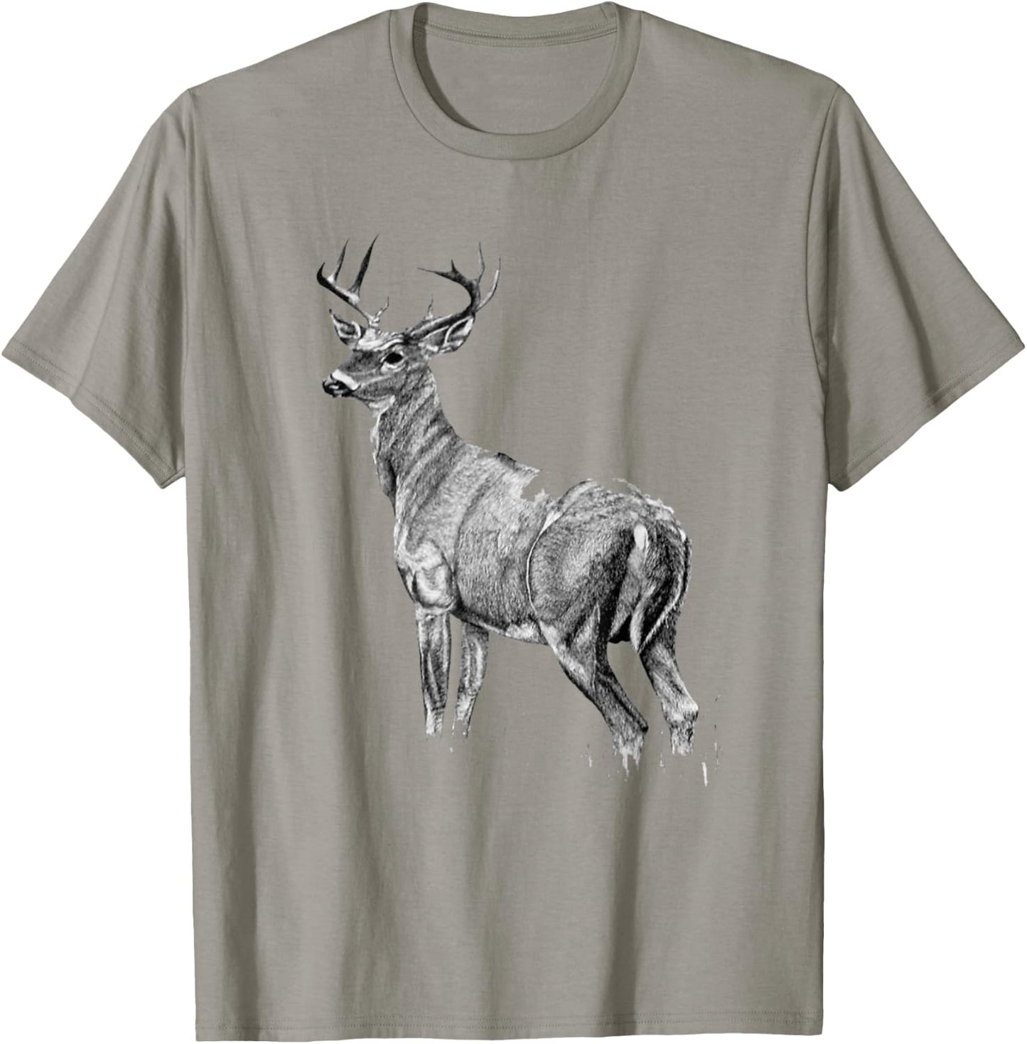 Cute Deer Whitetail Buck Illustration Graphic Boy And Girl T-Shirt - T-Shirt | Sand
