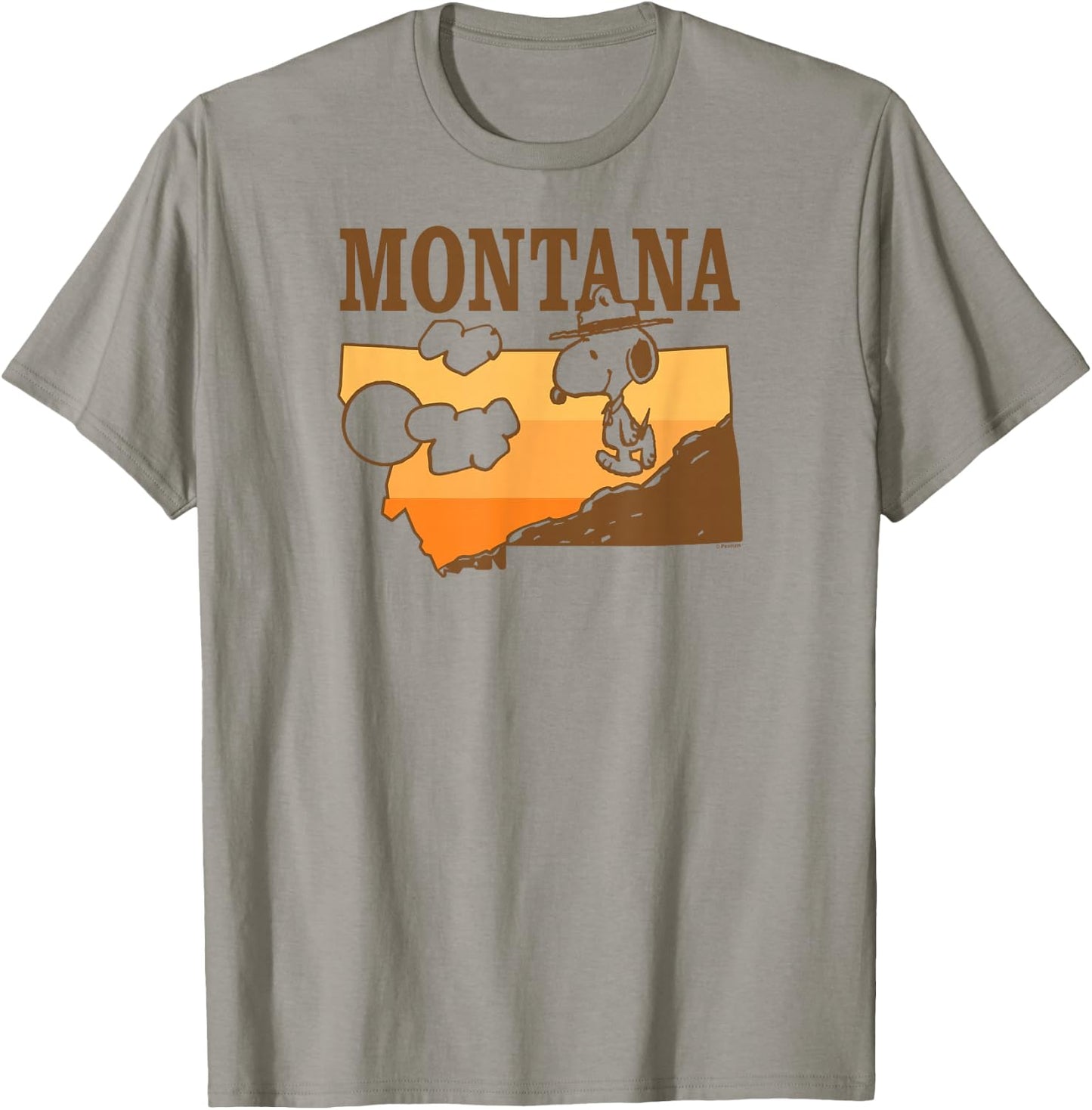 Peanuts - Snoopy Beagle Scout Montana Mountain Hiker T-Shirt - T-Shirt | Sand