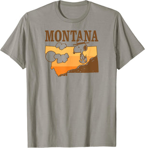 Peanuts - Snoopy Beagle Scout Montana Mountain Hiker T-Shirt - T-Shirt | Sand