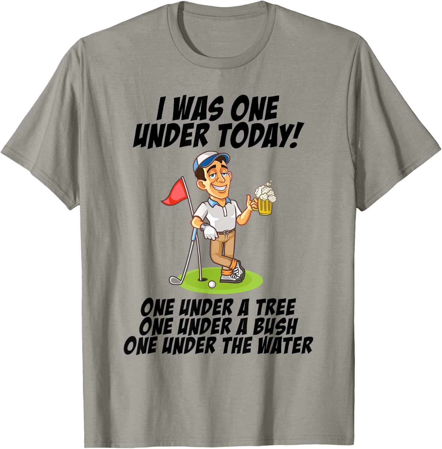 Funny Golfing, Golf Dad, By Par, One Under Golfing T-Shirt - T-Shirt | Sand
