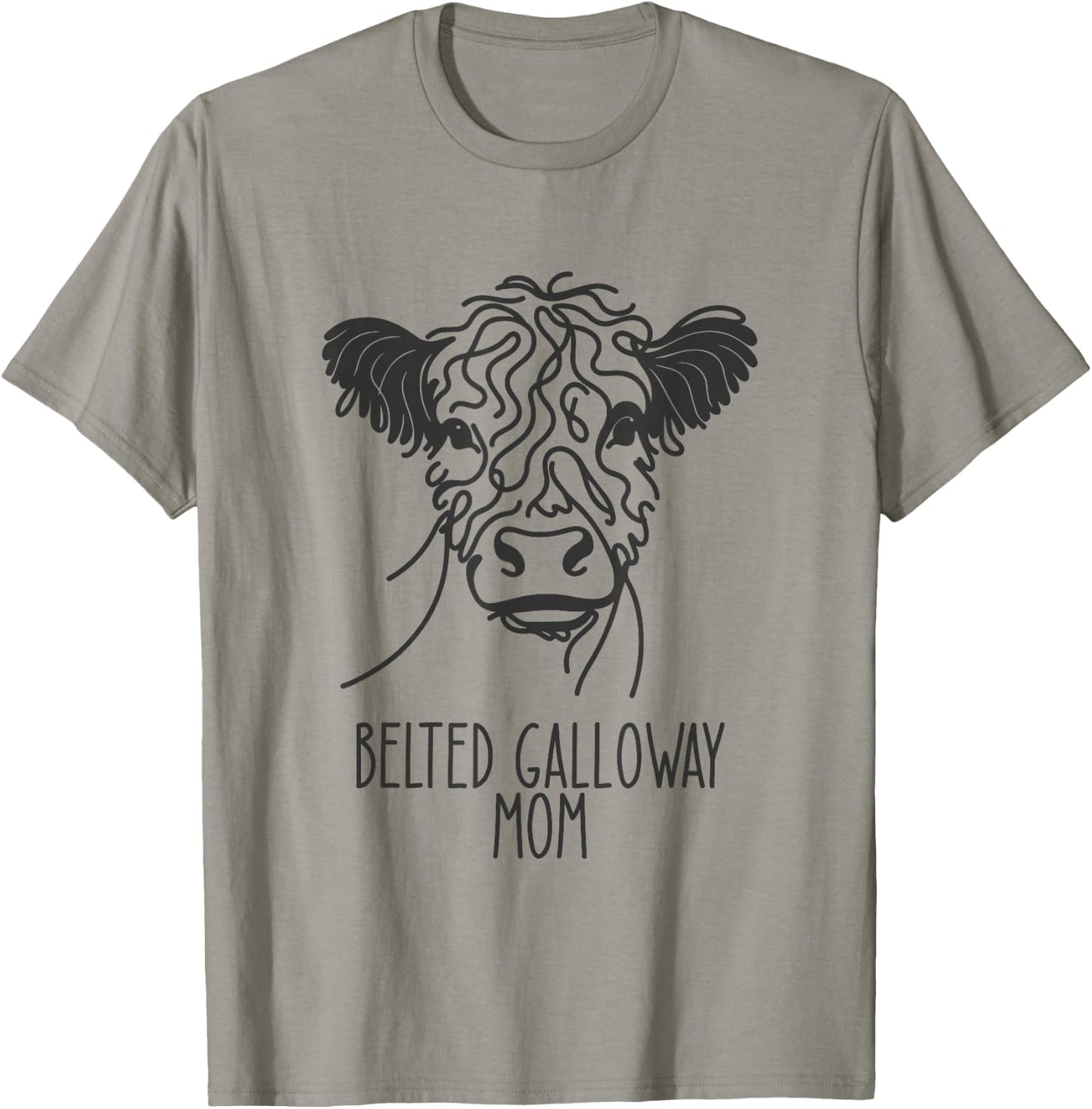 Line Art Best Cow Mom Women's Galloway with Belt T-Shirt - T-Shirt | Sand