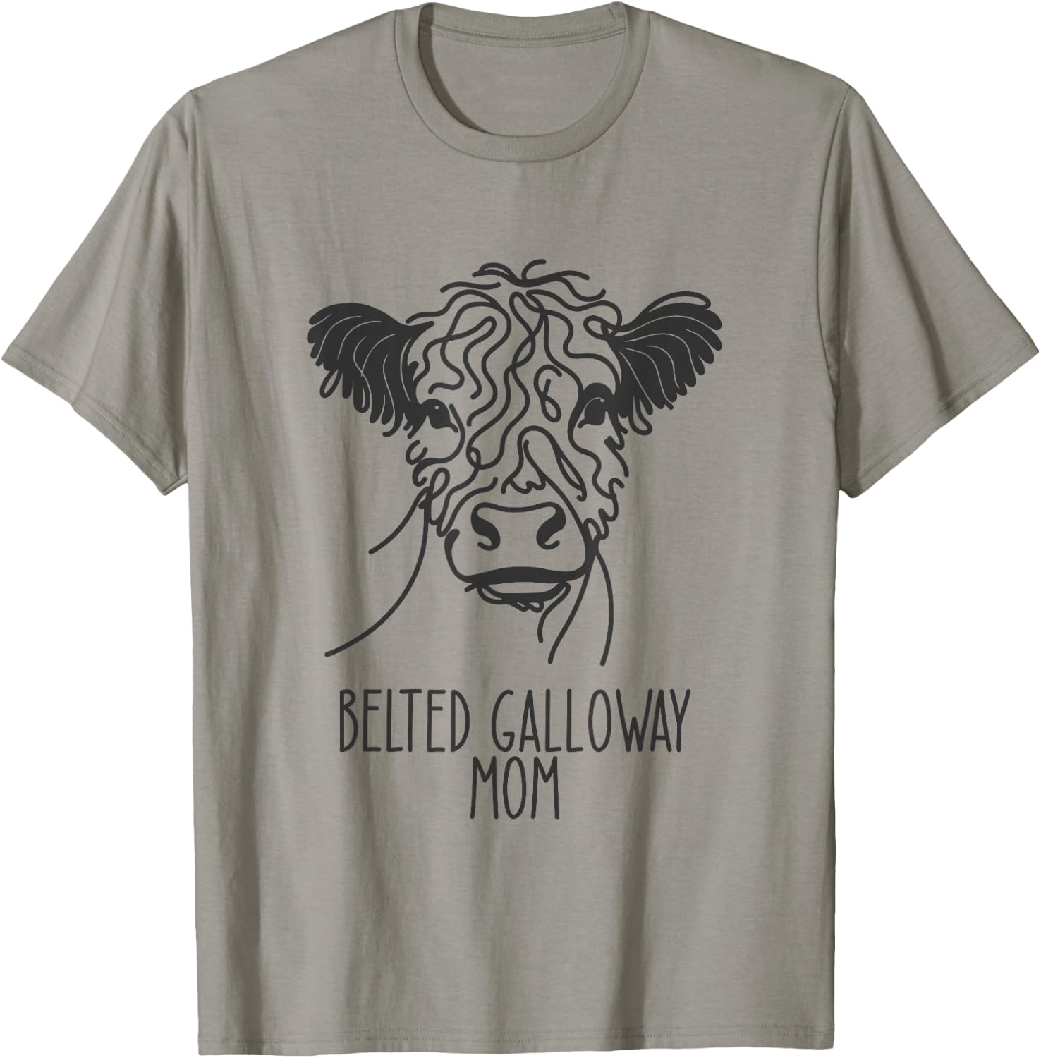 Line Art Best Cow Mom Women's Galloway with Belt T-Shirt - T-Shirt | Sand