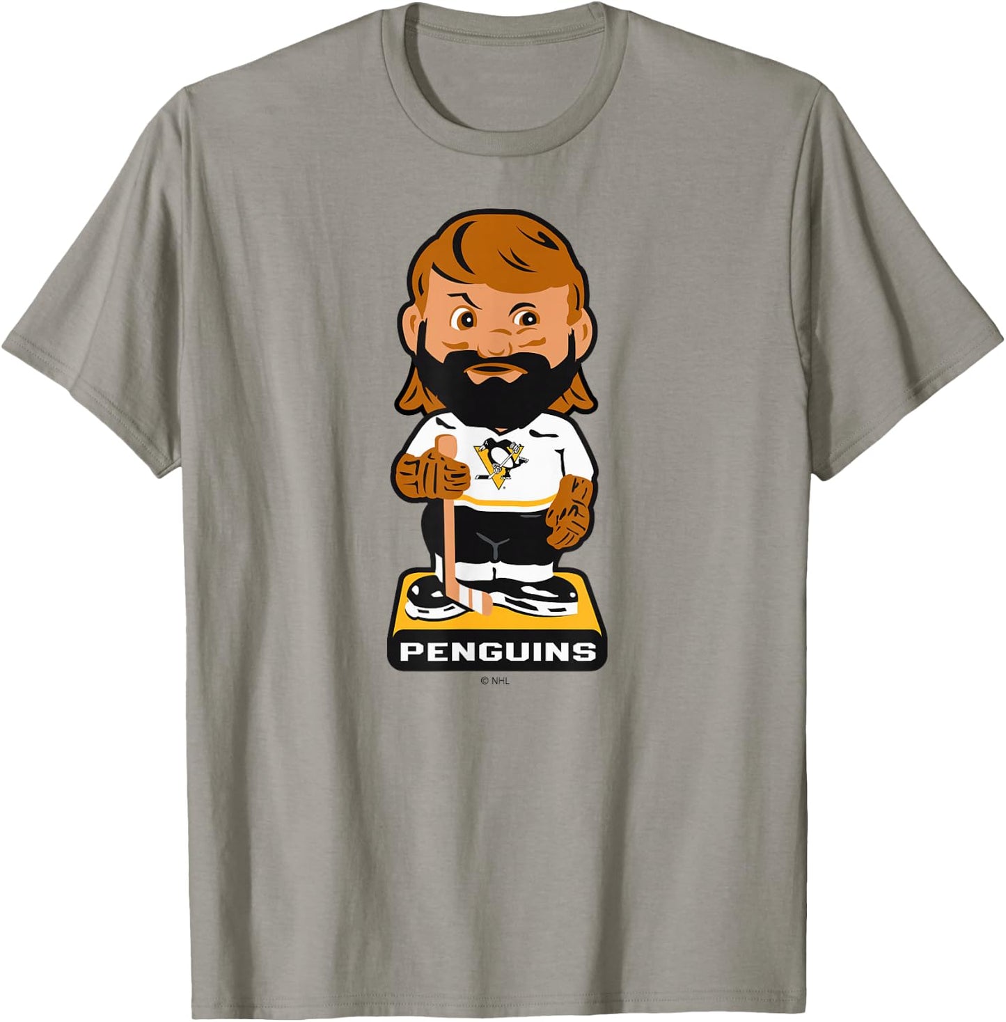 Pittsburgh Penguins Bobblehead Gray Officially Licensed T-Shirt - T-Shirt | Sand