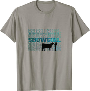 Showgirl Livestock Cattle Showing - Fun Show Cattle T-Shirt - T-Shirt | Sand