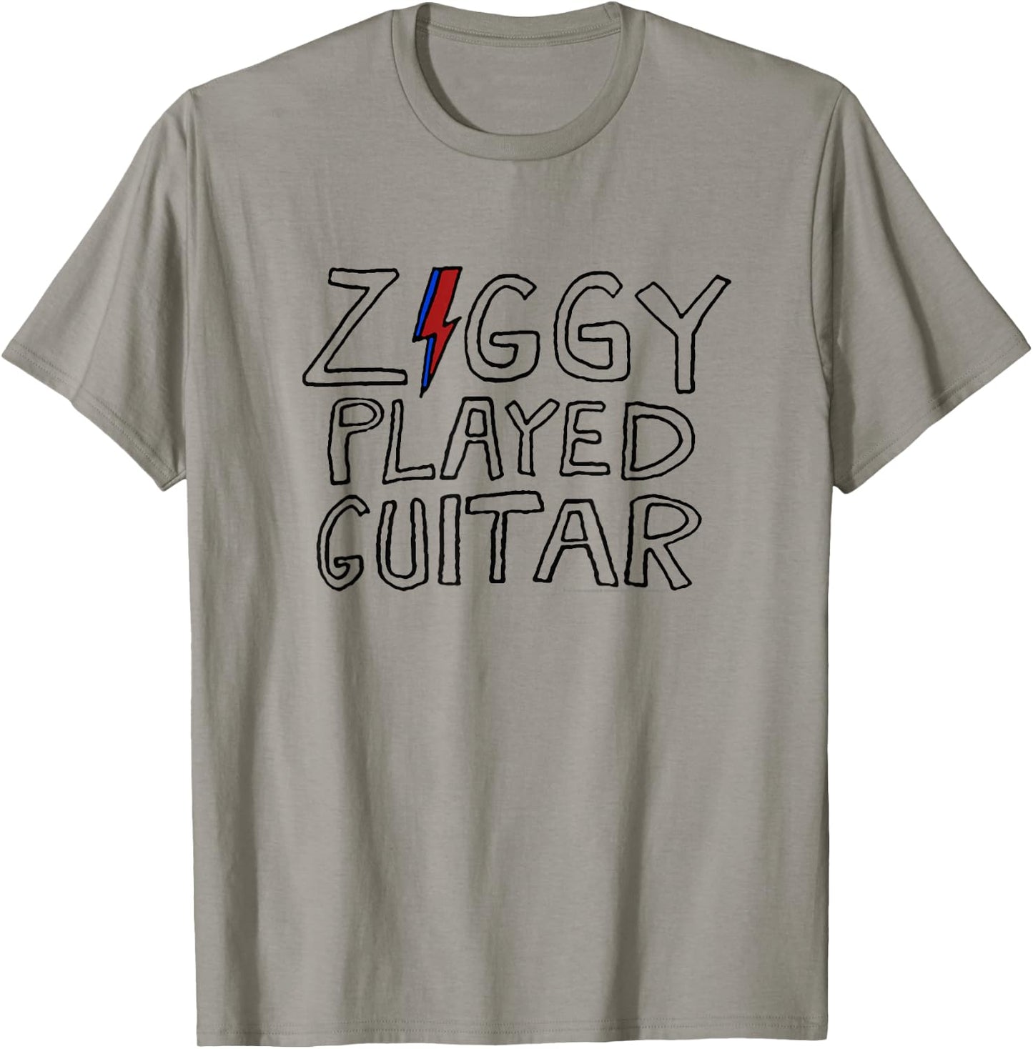 David Bowie - Ziggy Played Guitar Sketch Lyric T-Shirt - T-Shirt | Sand