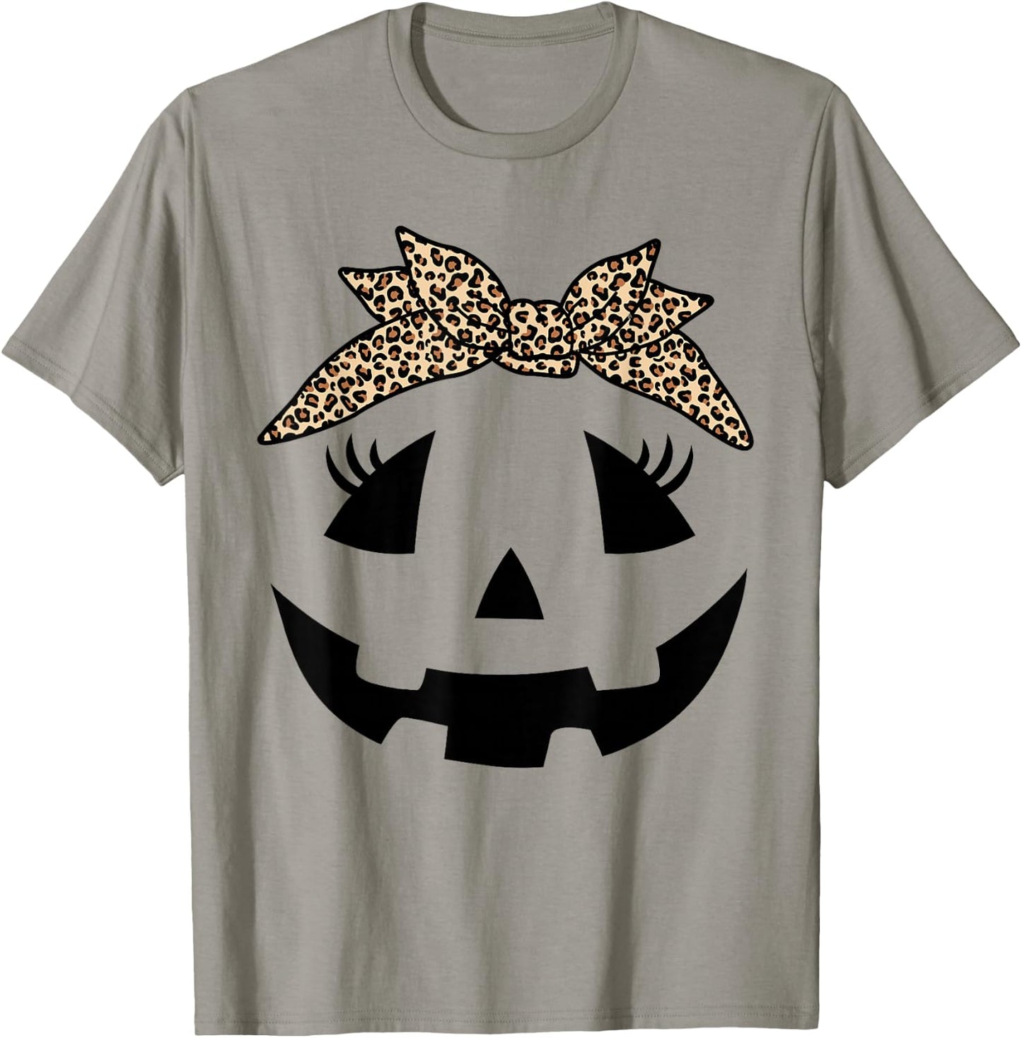Jack O Lantern Pumpkin Leopard face for Girls Halloween T-Shirt - T-Shirt | Sand