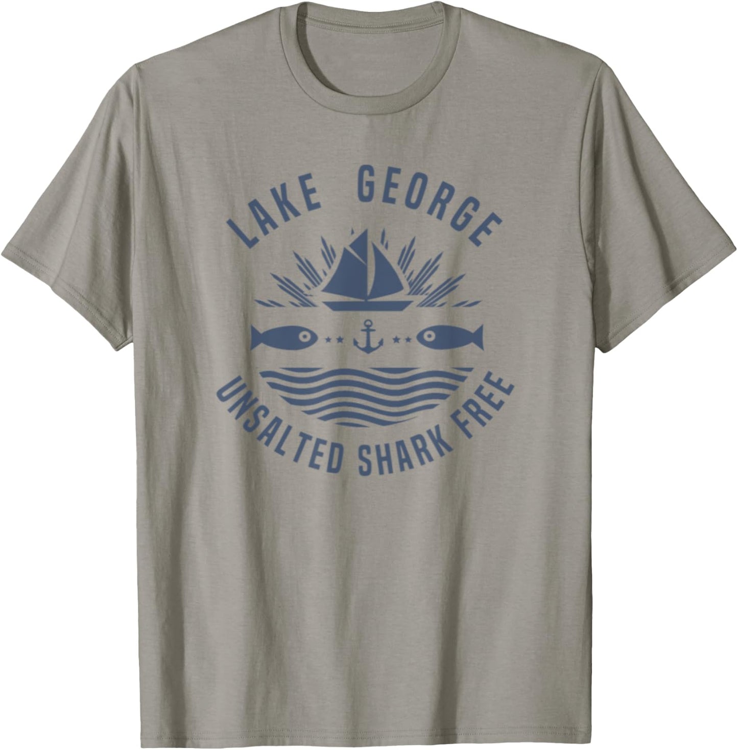 Lake George Unsalted Shark Free New York Vacation Travel T-Shirt - T-Shirt | Sand