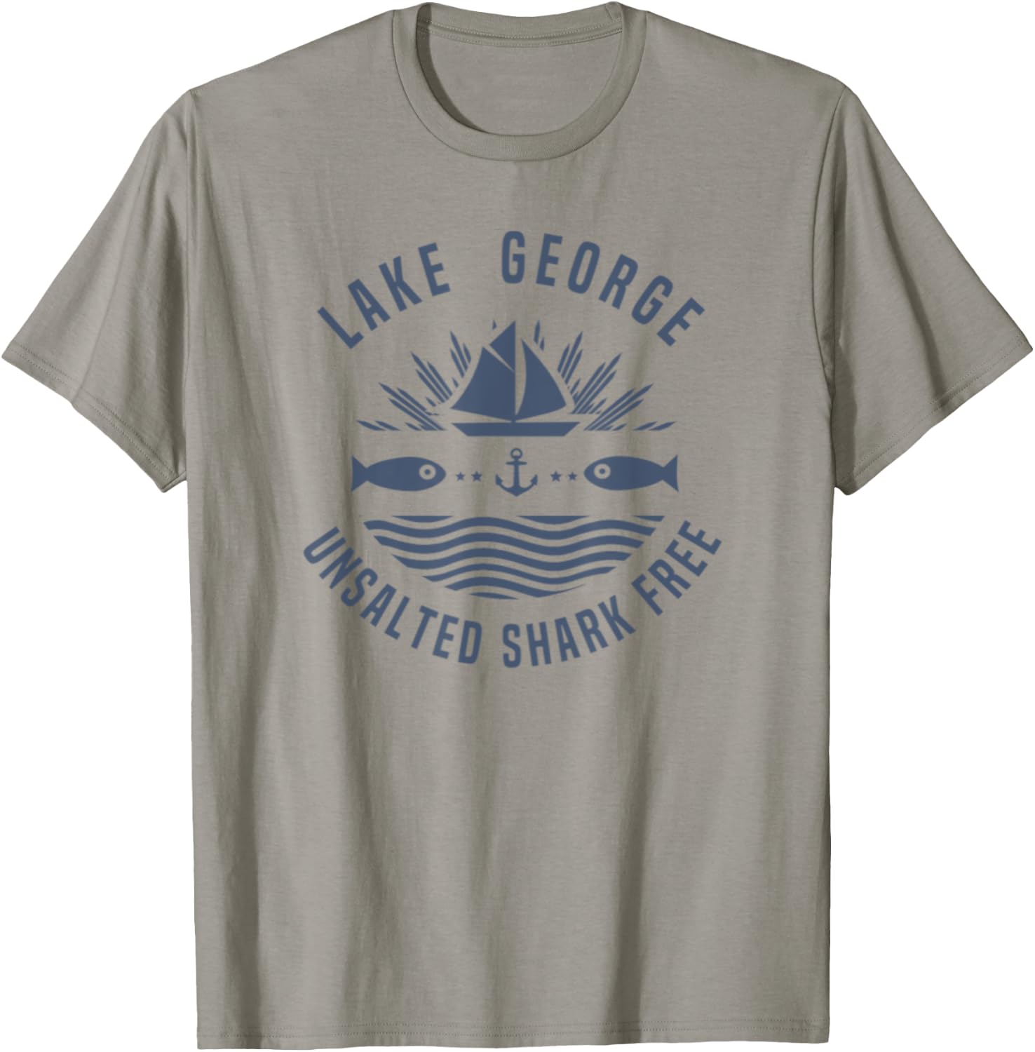 Lake George Unsalted Shark Free New York Vacation Travel T-Shirt - T-Shirt | Sand
