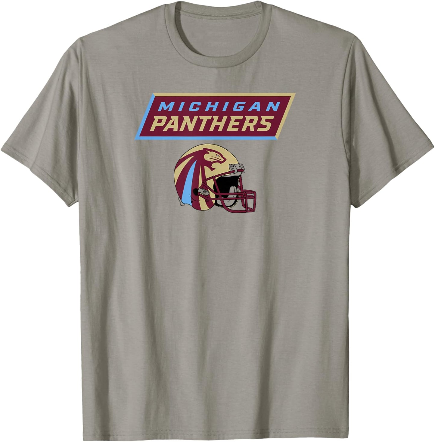 Michigan Panthers UFL - Vintage Helmet - Detroit Football T-Shirt - T-Shirt | Sand