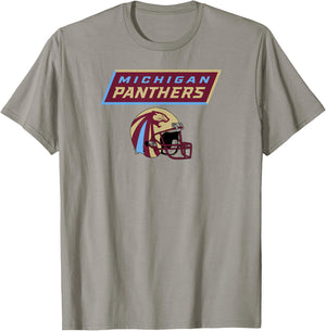 Michigan Panthers UFL - Vintage Helmet - Detroit Football T-Shirt - T-Shirt | Sand