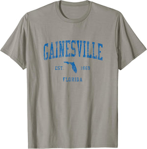 Gainesville Florida FL Vintage Athletic Sports Design T-Shirt - T-Shirt | Sand