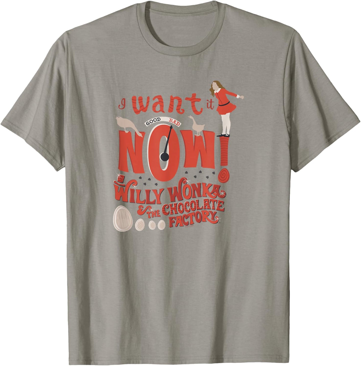 Willy Wonka And The Chocolate Factory Veruca I Want It Now T-Shirt - T-Shirt | Sand
