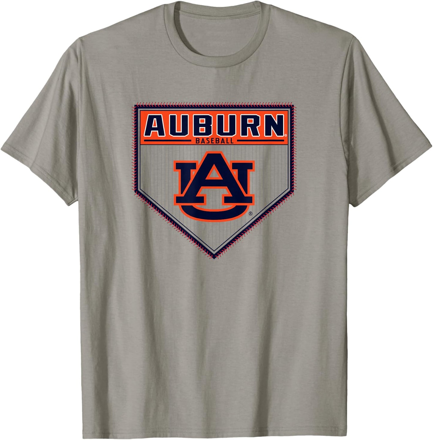 Auburn Tigers Baseball Homeplate Gray Officially Licensed T-Shirt - T-Shirt | Sand