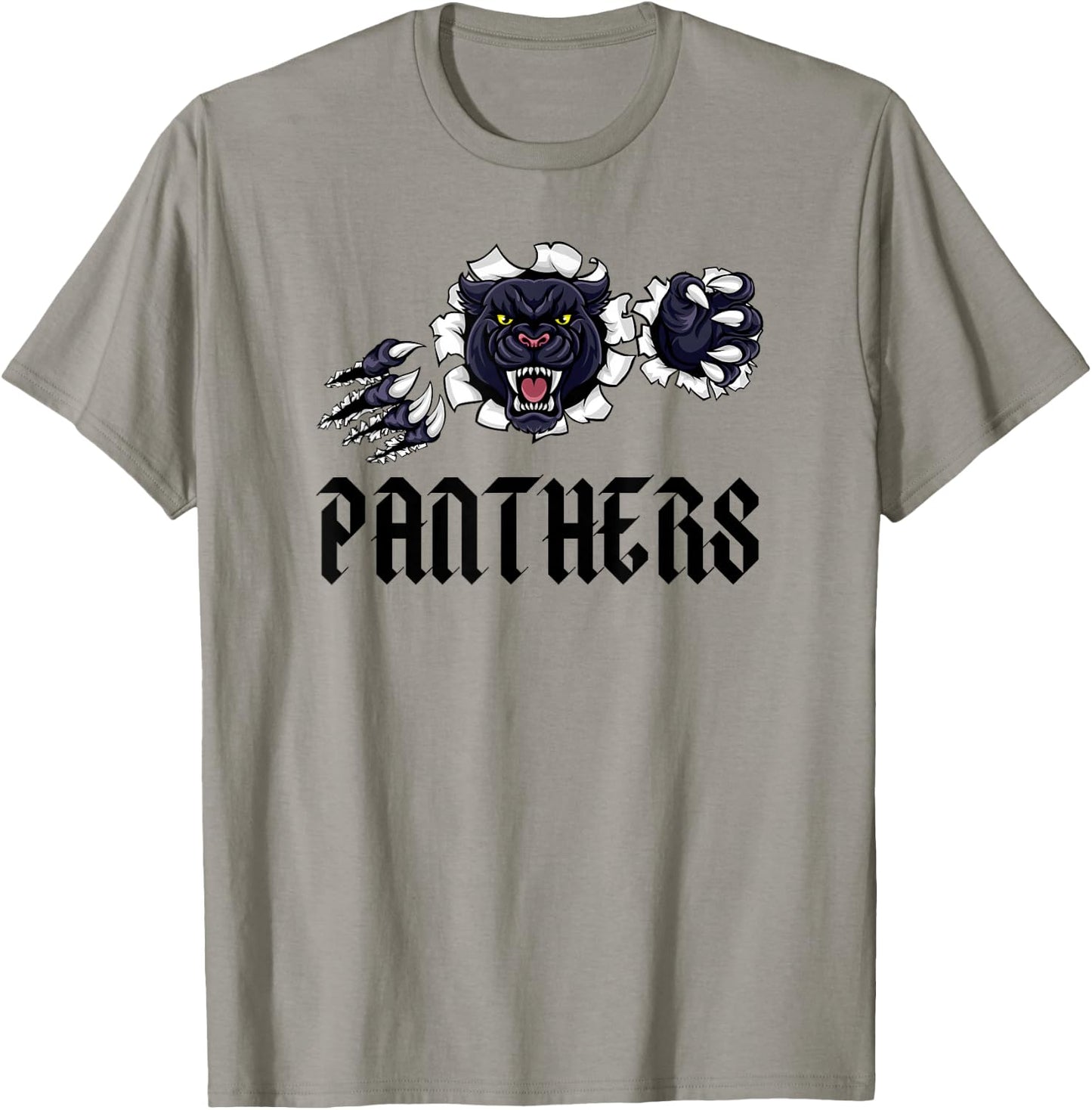 Panther Pride Black Text High School Spirit Fan Wear T-Shirt - T-Shirt | Sand