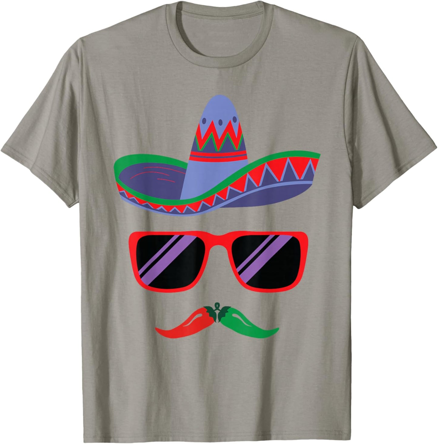 Sombrero Face Cinco De Mayo Mexican Fiesta Party Boys Kids T-Shirt - T-Shirt | Sand