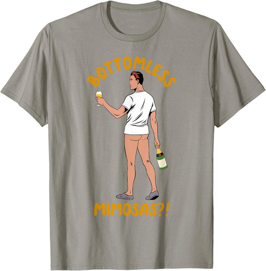 Mimosa Lover Cocktail Drinking Sarcasm Bottomless Mimosa T-Shirt - T-Shirt | Sand