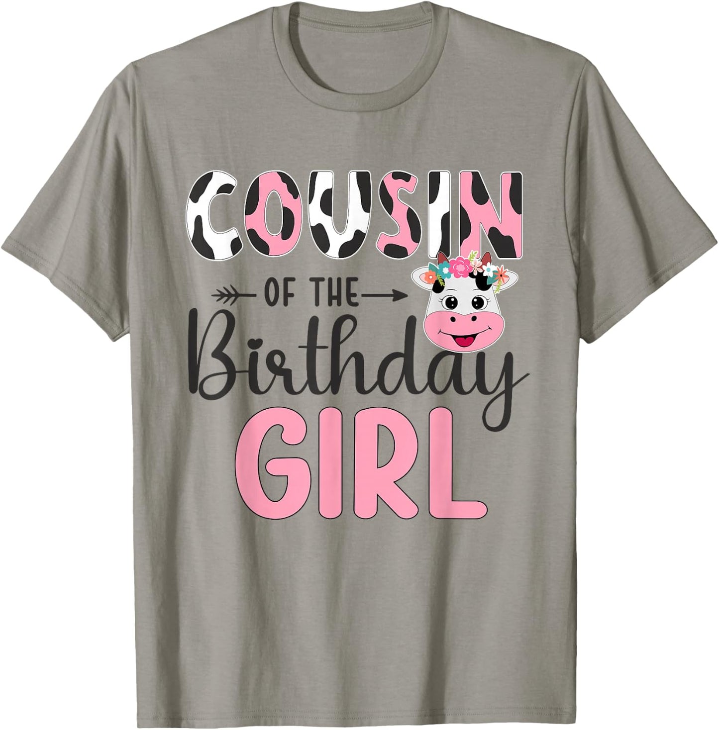 Cousin Of The Birthday Girl Farm Cow 1 St Birthday Girl T-Shirt - T-Shirt | Sand