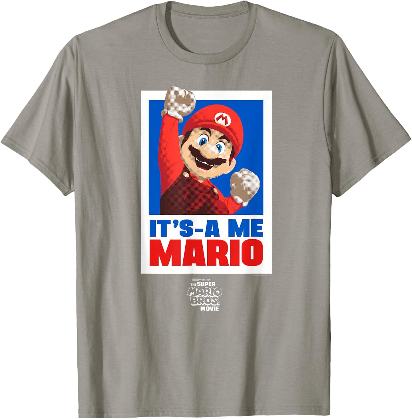 The Super Mario Bros. Movie It's a-Me Mario Portrait , blue T-Shirt - T-Shirt | Sand
