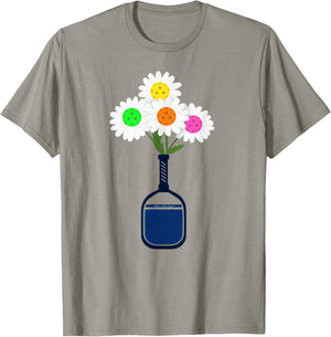 Pretty Pickleball Flowers in Paddle Vase - Pickleball T-Shirt - T-Shirt | Sand
