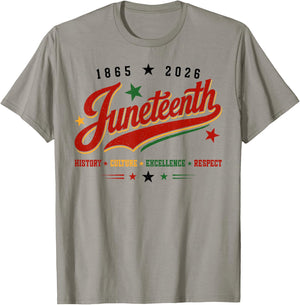 Juneteenth 1865 2026 History Culture Execellence Respect T-Shirt - T-Shirt | Sand