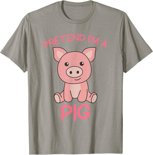 Pretend I'm a Pig Halloween Costume T-Shirt - T-Shirt | Sand