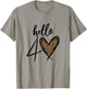 Hello 40 Years Leopard Heart 40th Birthday Party Women Gift , White T-Shirt - T-Shirt | Sand
